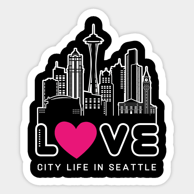 Love City Life In Seattle Sticker by traveltravelamerica